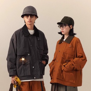 DAIKON 外套巴恩风夹克 Lab25aw户外防水廓形多口袋反光线尼龙猎装