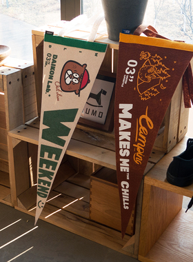 DAIKON X 03”SPACE CAMPING PENNANT限定联名复古露营三角旗挂旗