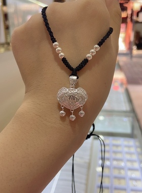 长命锁转运男女纯银足银吊坠项链