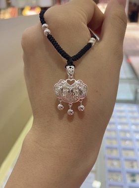 星禧银饰2022年新款纯银平安锁长命锁镂空拉丝工艺送宝宝朋友闺蜜