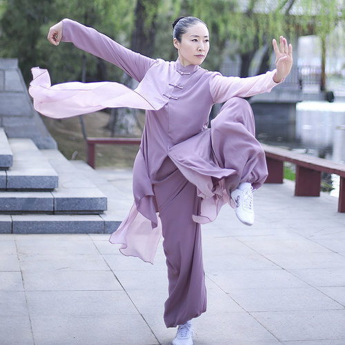 夏季新款飘逸加长版太极禅比赛服