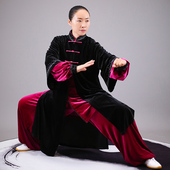 马蕾太极2020款 冬季 韩国金丝绒披纱三件套太极服春蕾太极晨练武术