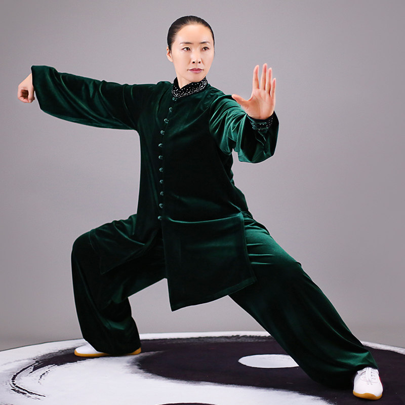 马蕾太极冬季金丝绒韩国绒太极服春蕾新款加绒加厚练功服武术加厚