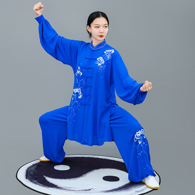 马蕾太极新款太极服春蕾蓝莲花