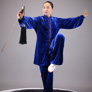 马蕾太极冬季金丝绒韩国绒太极服春蕾新款加绒加厚练功服武术加厚