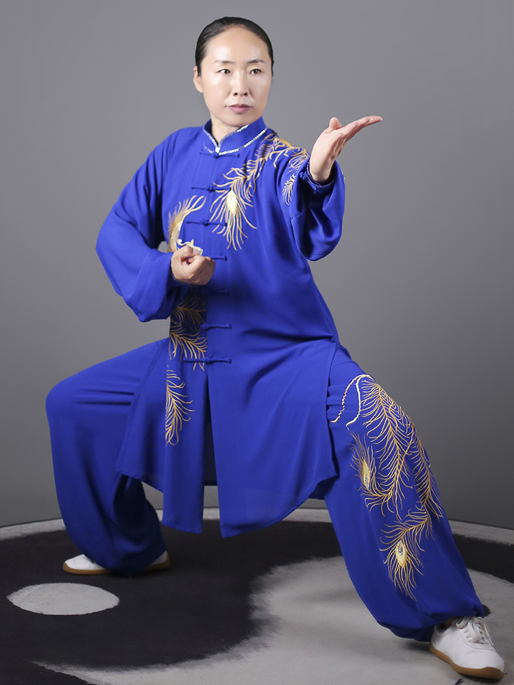 马蕾太极男女同款刺绣中长款