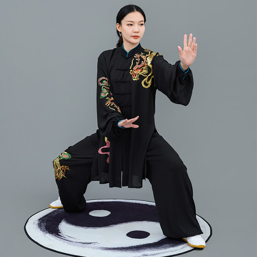 马蕾太极新款贴纱绣太极服武术气功表演练功中国风太极服太极春蕾 - 封面
