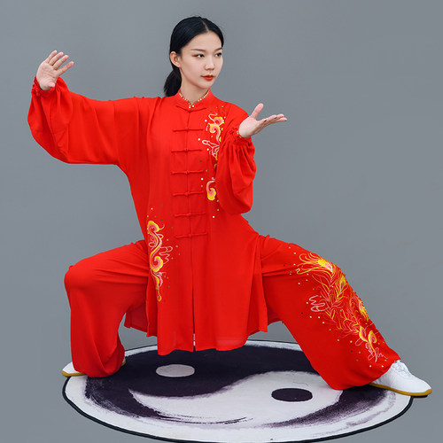 马蕾太极晨练刺绣凤舞祥云太极服