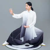 马蕾太极新款 太极服武术表演服中国风太极服太极春蕾渐变色中长款