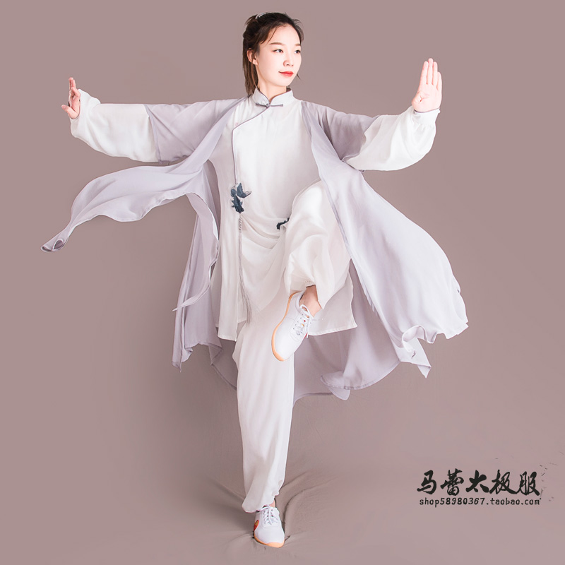 马蕾新款刺绣气功春蕾武术表演服