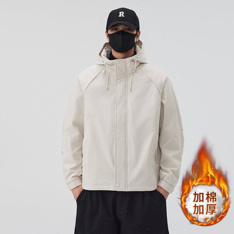 户外秋冬款连帽夹克外套男女潮牌防风防水登山服外套加厚棉服棉衣