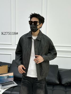 皮衣男士外套秋冬2025新款轻奢潮牌翻领加厚派克服男款机车皮夹克