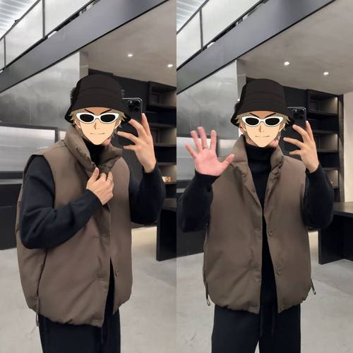 冬季新款时尚休闲轻奢百搭通勤立领痞帅个性马甲保暖抗风棉服马甲