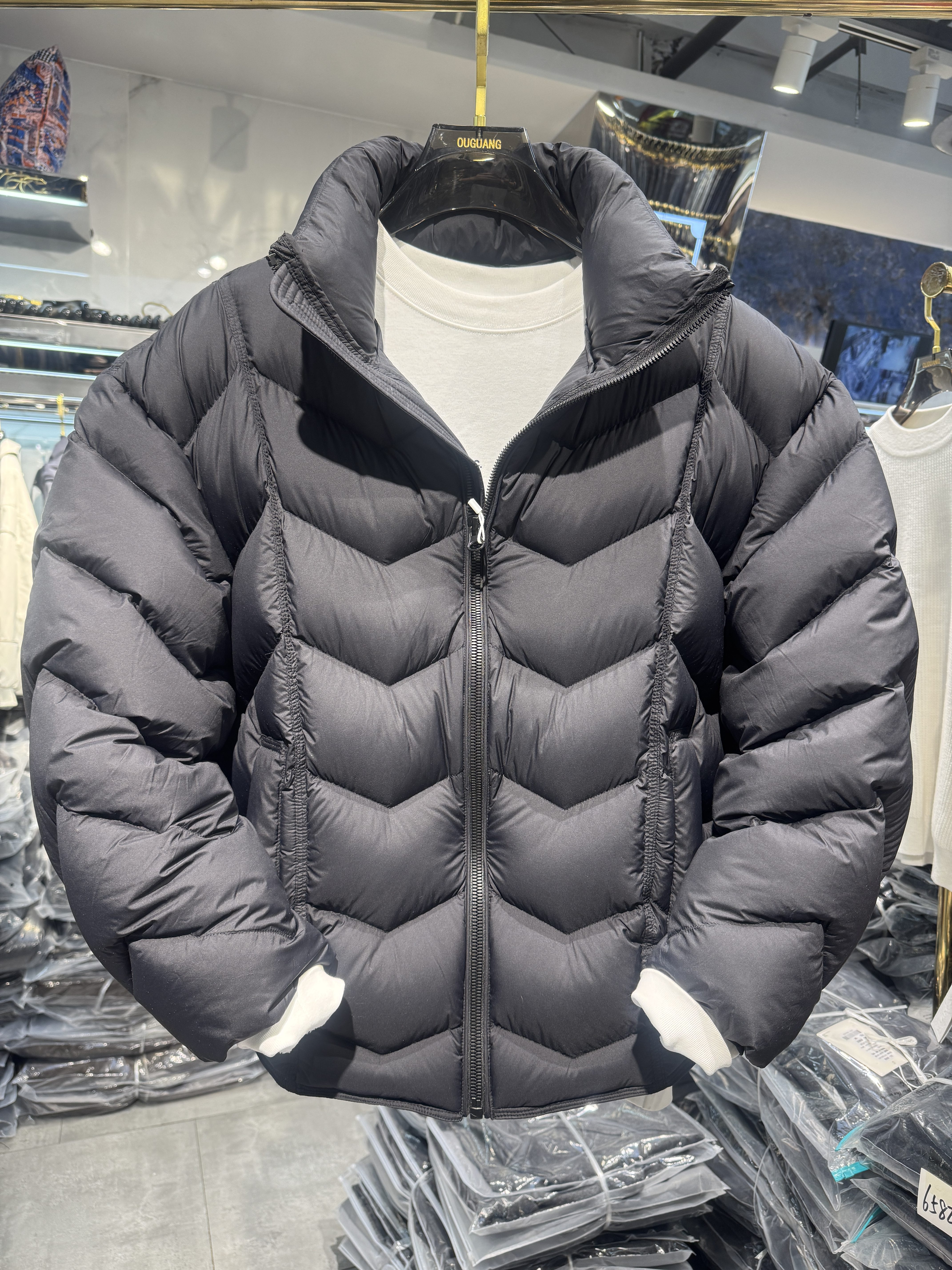 实体冬季男士云朵泡芙立领羽绒服90白鸭绒潮流加厚面包服外套男潮