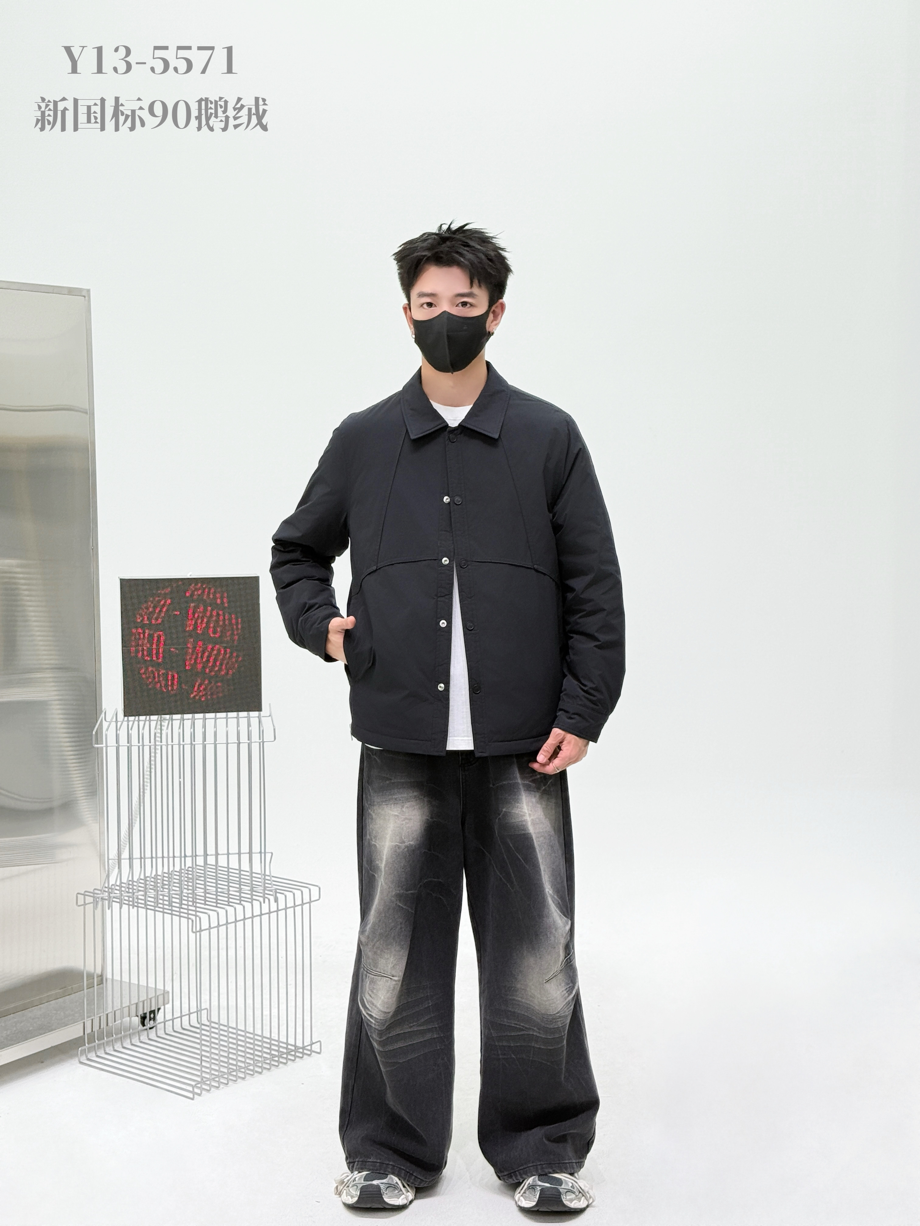 爆款白鸭绒轻薄衬衣式羽绒服男2025冬季新款宽松大码男士工装外套