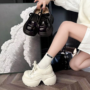 11cm内增高女鞋 6809小皮鞋 单鞋 女2026新款 小个子增高鞋 厚底松糕鞋