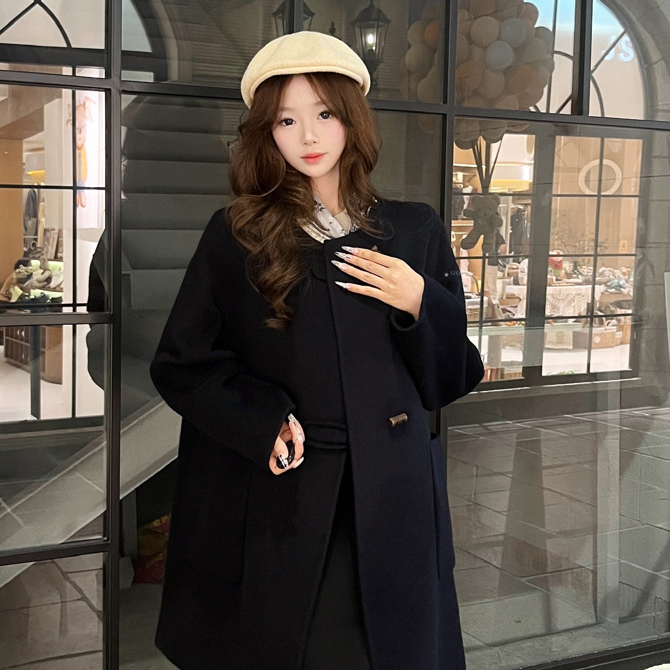 1213studio赫本风毛呢外套女秋冬季2025新款高级加厚呢子大衣