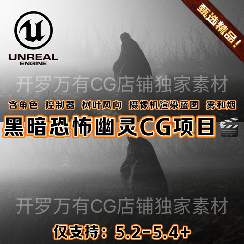 UE5虚幻5完整影视游戏CG恐怖幽灵暗黑角色奇幻场景环境动画3D项目