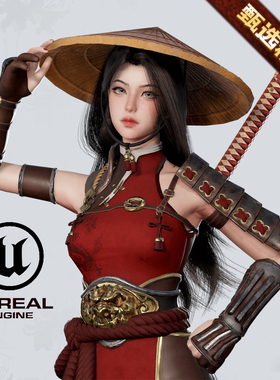 Samurai Girl Tomoe UE4虚幻5 中国古风古代武侠武士女孩游戏角色