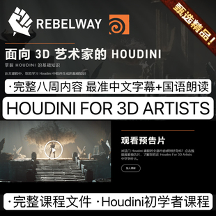 HOUDINI FOR 3D ARTISTS REBELWAY拳头教程Houdini入门3D艺术教程