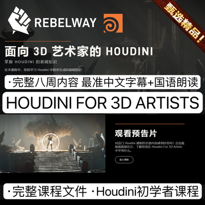 Houdini入门教程面向3D艺术家的Houdini教程拳头RERELWAY完整无密