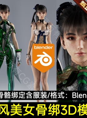 Blender 骨绑剑星伊芙3D模型 Eve Stellar Blade Billyhhyb资产3D