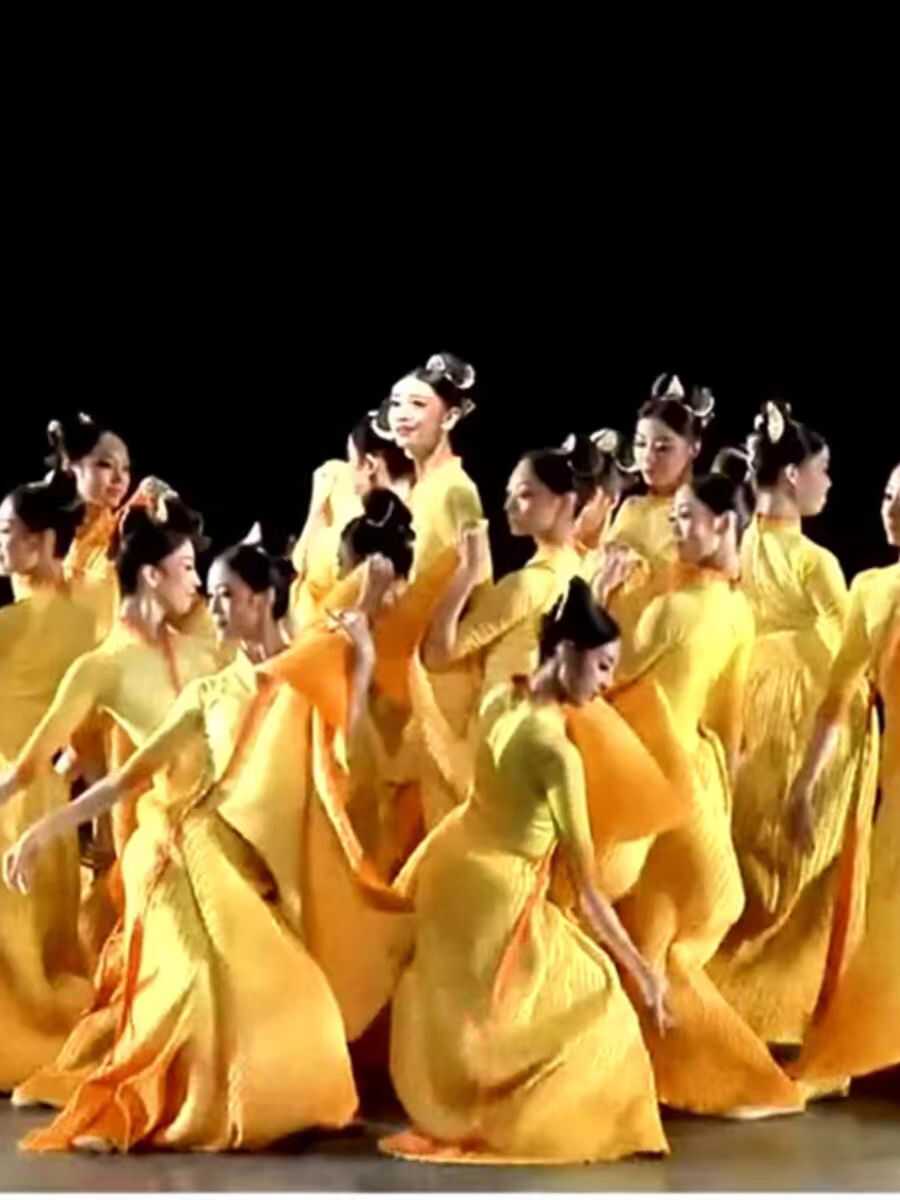 古典舞舞蹈服女飘逸中国风舞台演出服从来银杏不负秋民族舞蹈服装