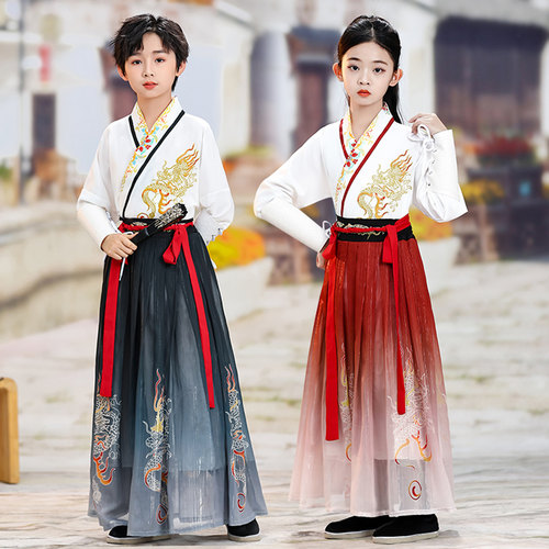 新款儿童汉服幼儿小学生国学班服