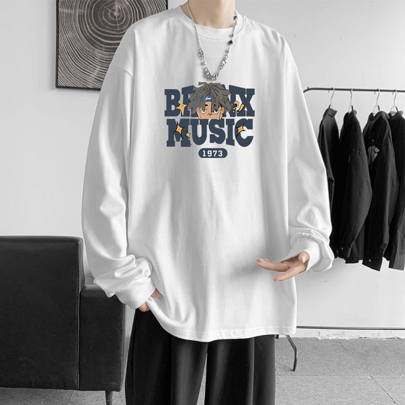 春秋港风音乐男孩印花长袖卫衣男