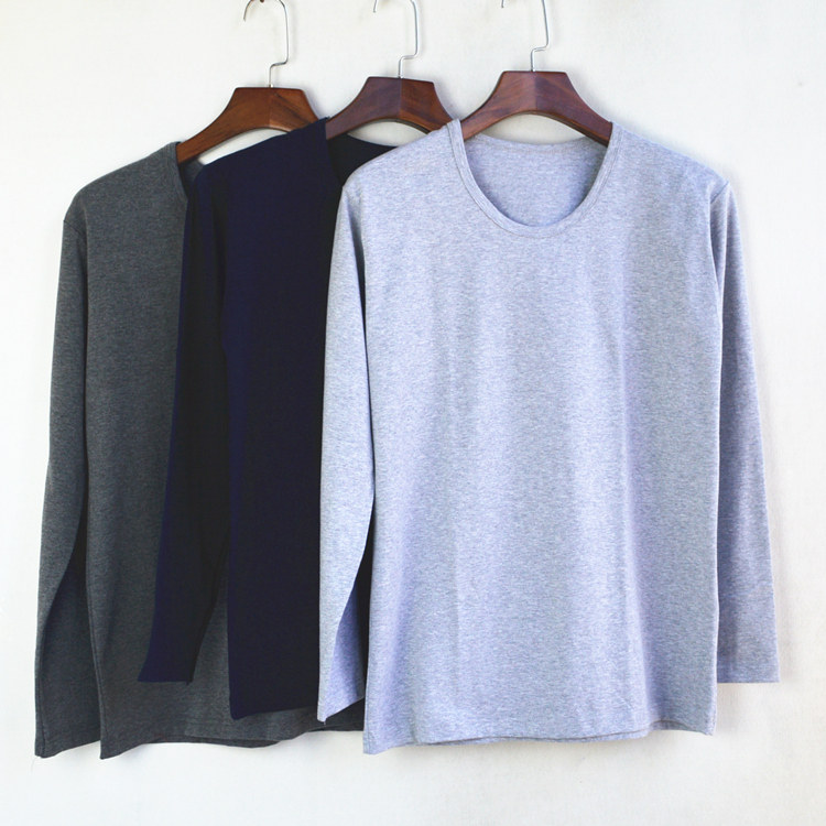 man pure cotton Leica Low collar T-shirts Autumn coat Single coat Cotton jersey Middle-aged and elderly people Base coat Underwearin the Lingerie/Men's underwear/Tracksuit , Warm coat  category - from Buy2taobao.com to provide professional Taobao agent buy service