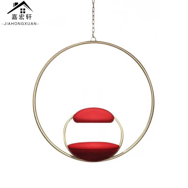 hanginghoopchair 北欧轻奢时尚阳台悬挂吊椅 设计师售楼处休闲椅