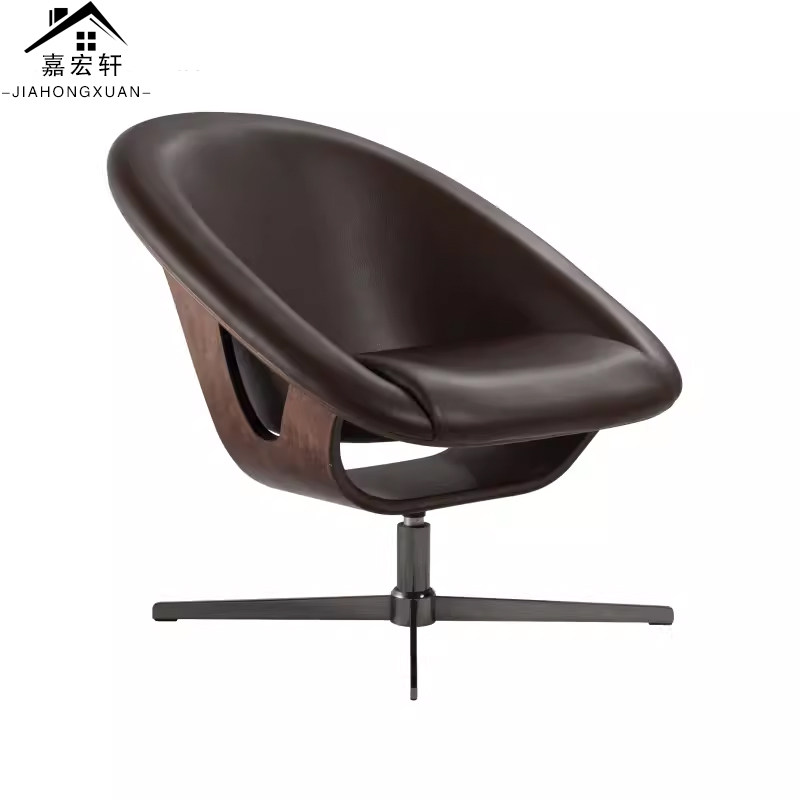 北欧轻奢罗奇堡皮质扶手单人椅