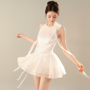 海边度假风泳装 泳衣女小众设计感夏季 仙女风连体裙式 花房姑娘法式