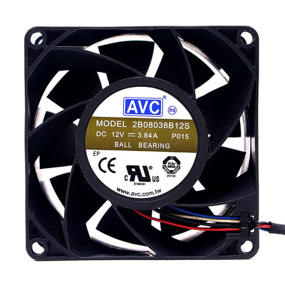 AVC奇宏 2B08038B12S 8038 12V 3.84A PWM服务器大风量散热风扇