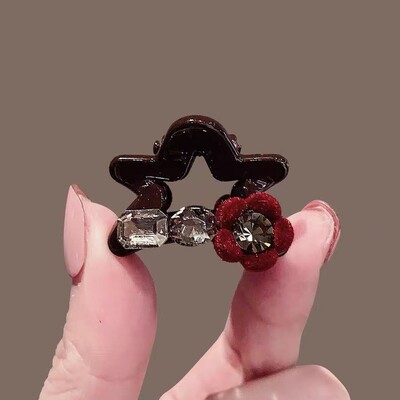 韩系五角珍珠水钻小抓夹固定发夹