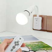 遥控调光节能LED小夜灯具卧室床头护眼台灯带开关插头灯座螺口E27