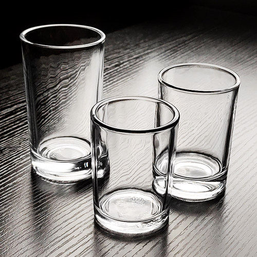 玻璃二两半啤酒三两酒杯白酒杯老式怀旧家用高级感2两3两高档商用