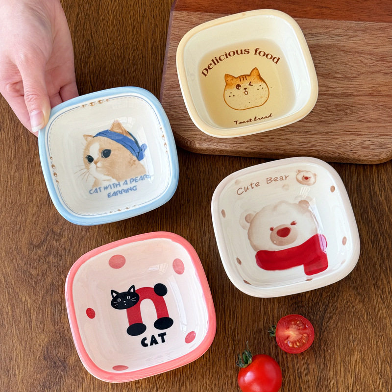 宠物狗狗猫咪食盆小仓鼠吃饭碗金丝熊食盒花枝鼠蜜袋鼯陶瓷粮食碗
