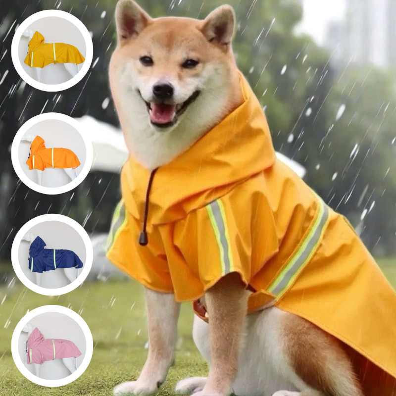 狗狗雨衣中大型犬宠物雨披全包萨摩耶秋田犬柴犬雨天防水衣服金毛