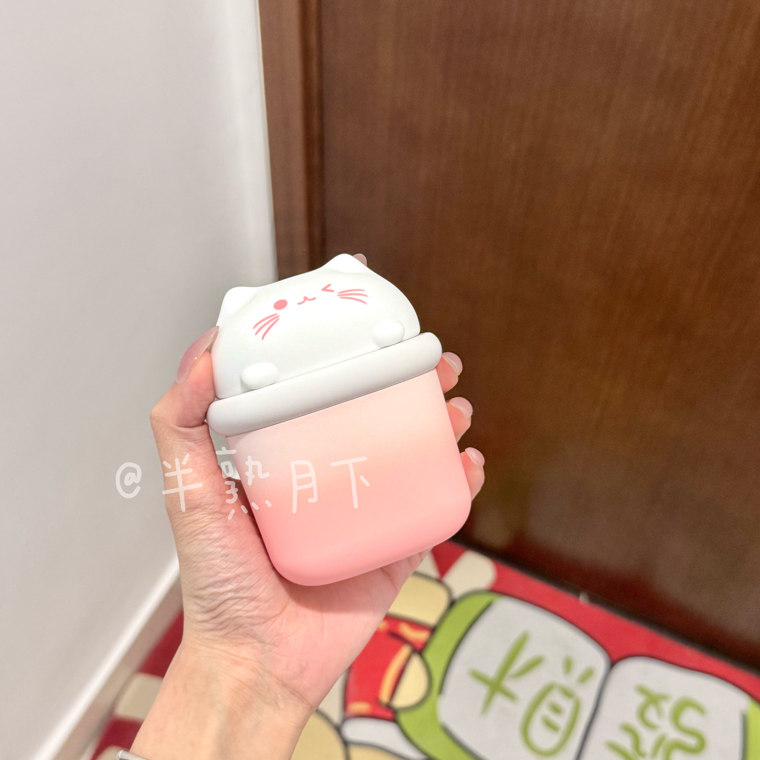 半熟月下幸运喵分离式远程小摆件可爱小猫女生安睡好物
