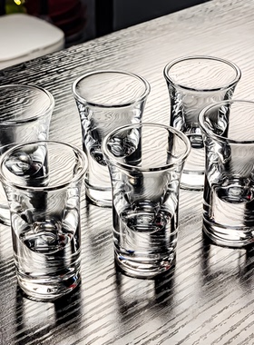 五钱玻璃白酒杯小酒杯竹节25ml半两5钱酒盅一口高级感精致高端