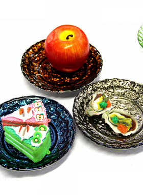 水晶玻璃碟水果盘精致小果盘托盘绿色盘子金色美容院高级感高颜值