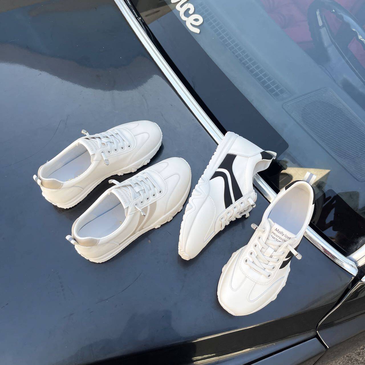 特价处理康妮女鞋2024真皮轻便防滑纯色透气运动跑鞋百搭流行6607