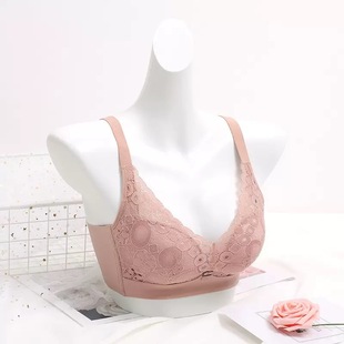舒适草本铜心花玫瑰精油BC杯女蕾丝性感聚拢文胸罩无钢圈厚杯内衣