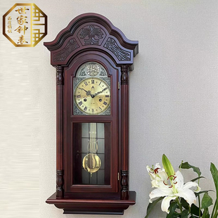 特大号1米机械大挂钟整点报时上链发条挂钟客厅老式欧式钟表纯铜