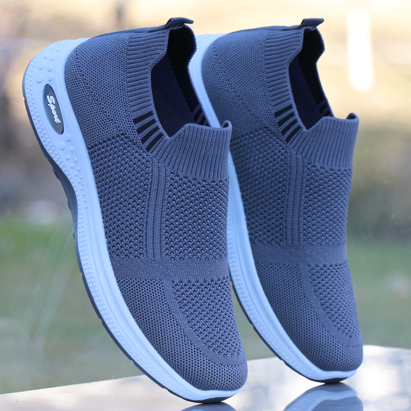 Men's Breathable Sneakers, Soft-Soled Old Beijing Cloth Anti-Odor Casual Mesh Shoes, Lightweight Slip-On Walking Shoes_voghion.com