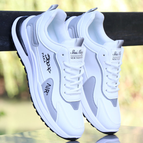 皮面防水防滑跑步鞋潮流百搭