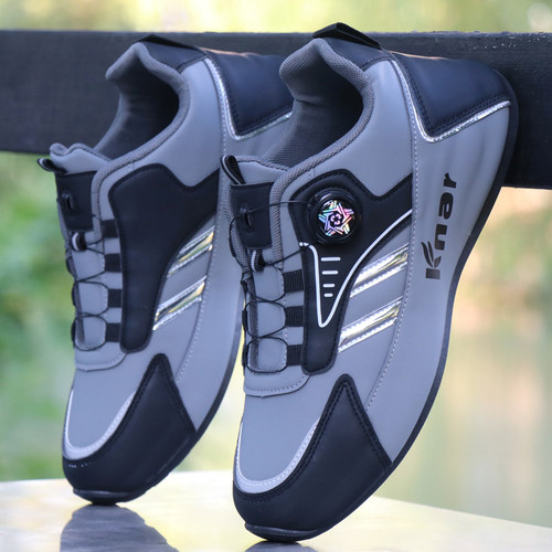 旋转纽扣免系带秋冬季男鞋