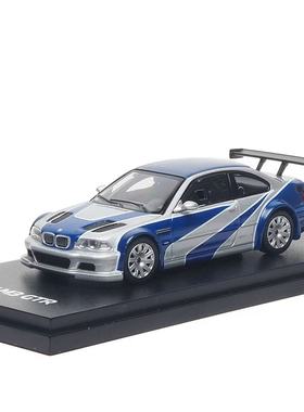 ar 1/64宝马M3 GTR 极品飞车 蓝色仿真合金汽车模型