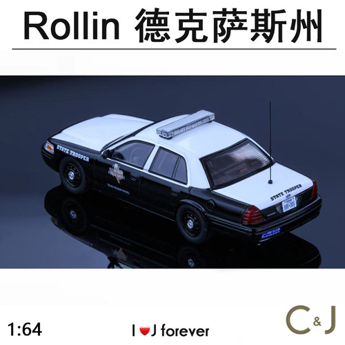 Rollin 1:64 孤星之州 西部牛仔德州州警模玩仿真收藏合金车模
